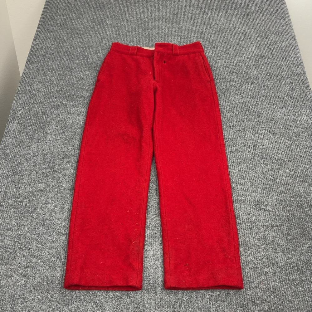 Vintage Johnson Woolen Mills Pants‎ Mens 32 Red Wool Straight Leg Outdoor Style